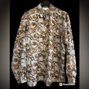 Don Caster button-up cheetah top